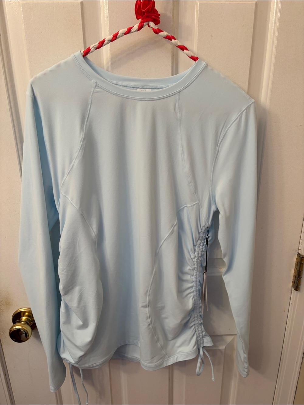 New! knix Light Blue Long-Sleeve Women's Top with Side Drawstring